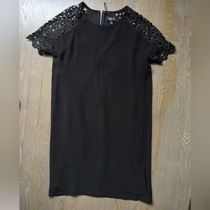 Allen B. Black Tunic Dress with Crochet Sleeves